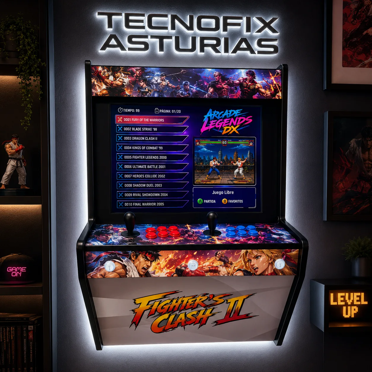 Máquina Arcade Street Fighter Mega Wall vista 2