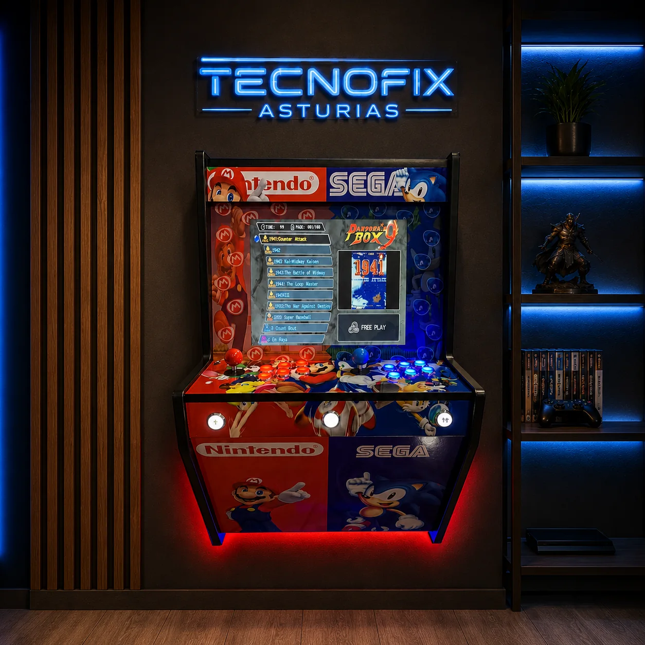 Máquina Arcade Mario y Sonic 2 Standar Wall