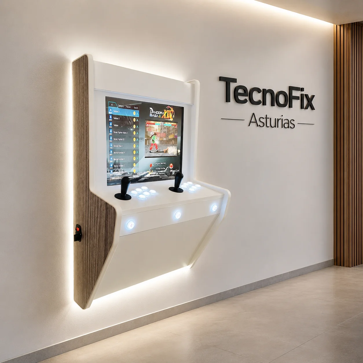 Máquina Arcade Elegance Blanca vista 2