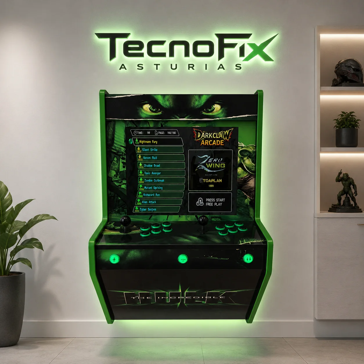 Máquina Arcade Hulk Marvel 2 Standar Wall