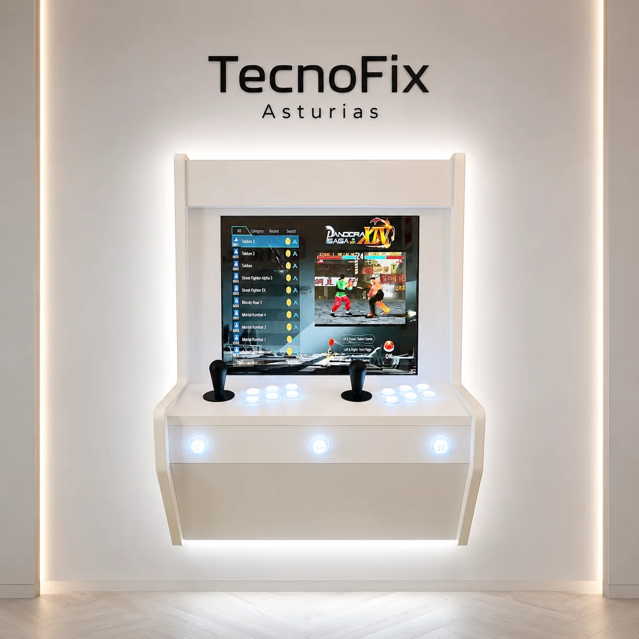 Máquina Arcade Elegance Blanca vista 3